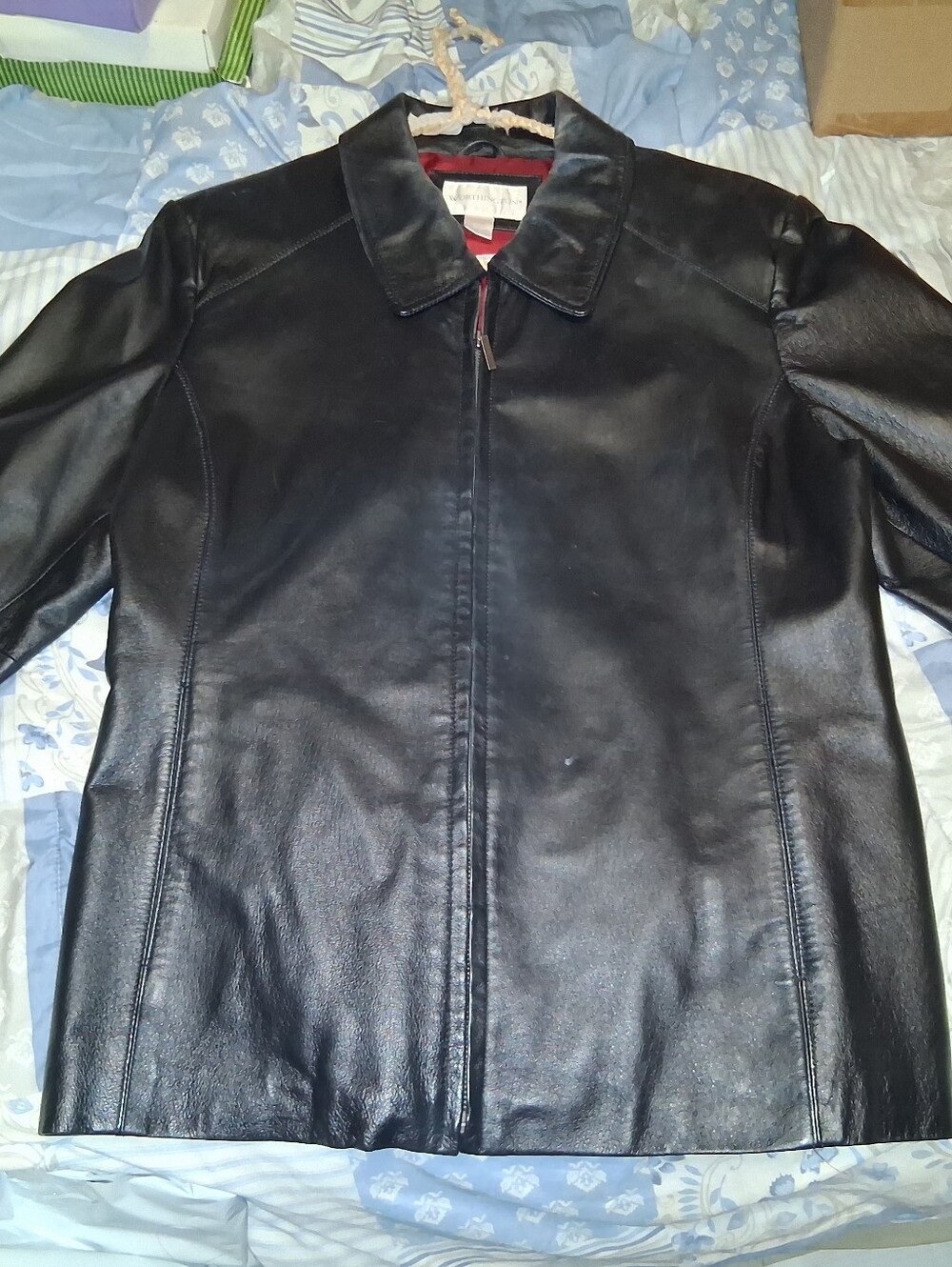 ✨ Vintage Y2K Worthington Black Genuine Leather Zip Jacket Sz XL ✨